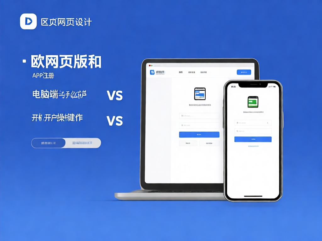 欧网页版与APP注册对比图